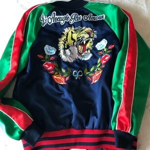 Men’s/Women’s Vibrant Bomber Jacket with Tiger